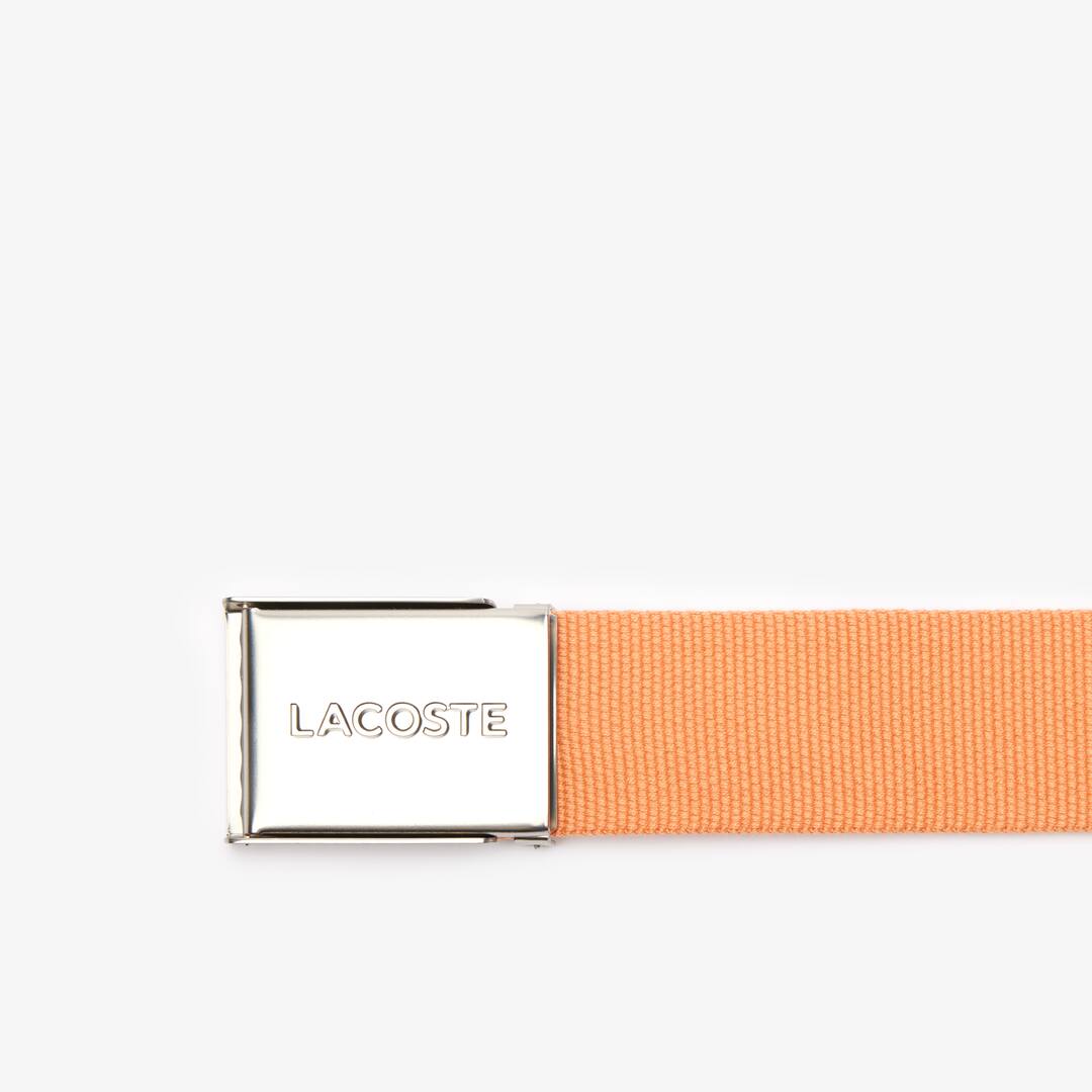 Ceinture sangle boucle gravée Lacoste Édition Made in France Ceintures - Orange - Lacoste - Homme