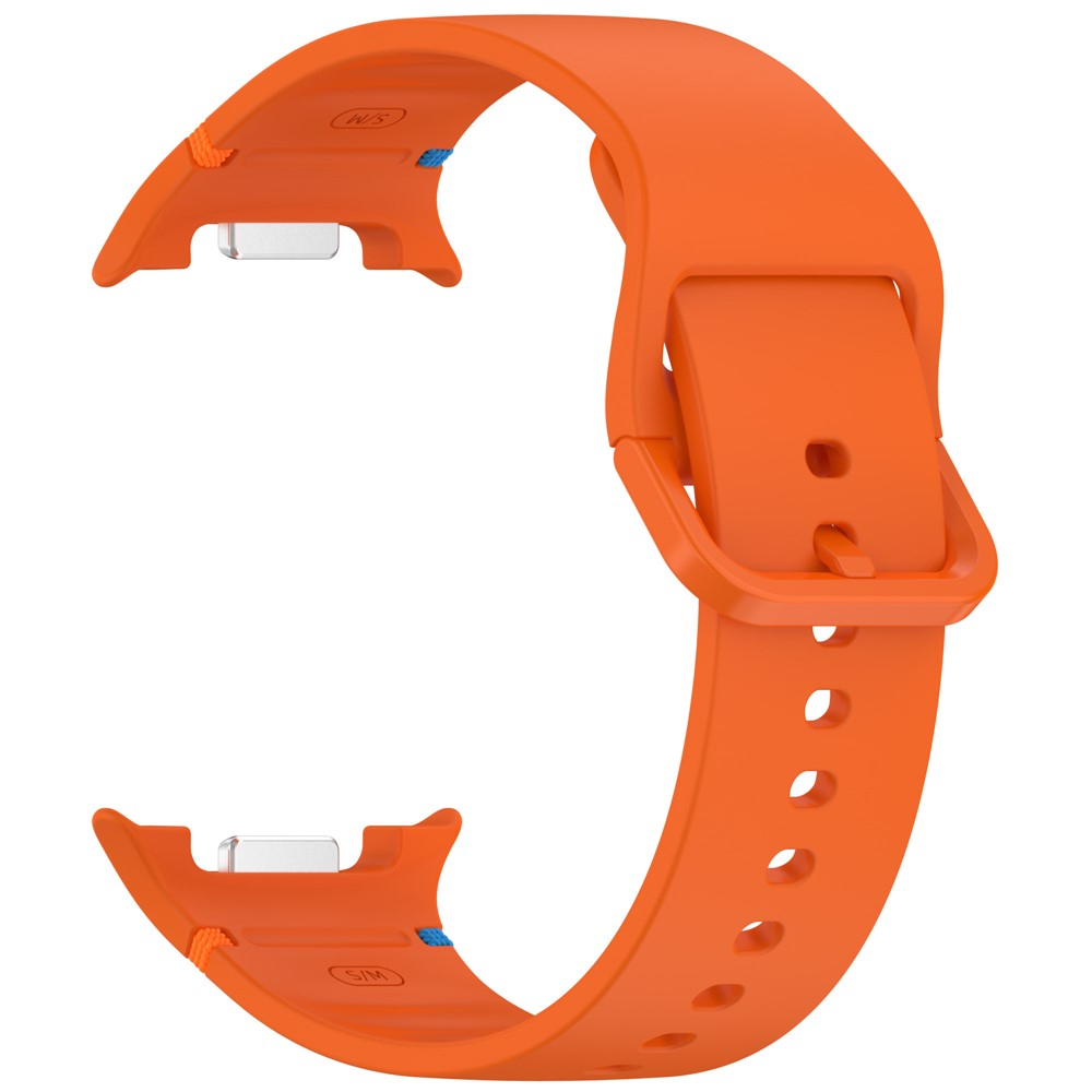 Samsung Galaxy Watch 8 Classic (46mm) (Gr. L) Silikon Armband mit dekorativer Naht und Dornschliesse - Orange