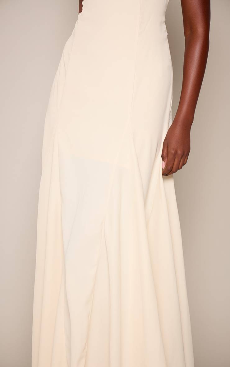 Butter Cream Robe Longue Jaune Beurre Tissée À Col Licou Avec Détail Froncé Au Buste