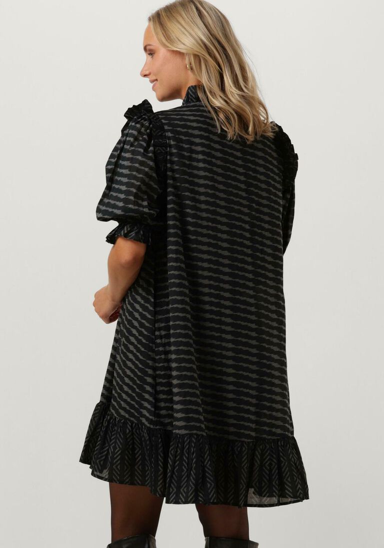 NEO NOIR zwarte neo noir mini jurk hani graphic dress