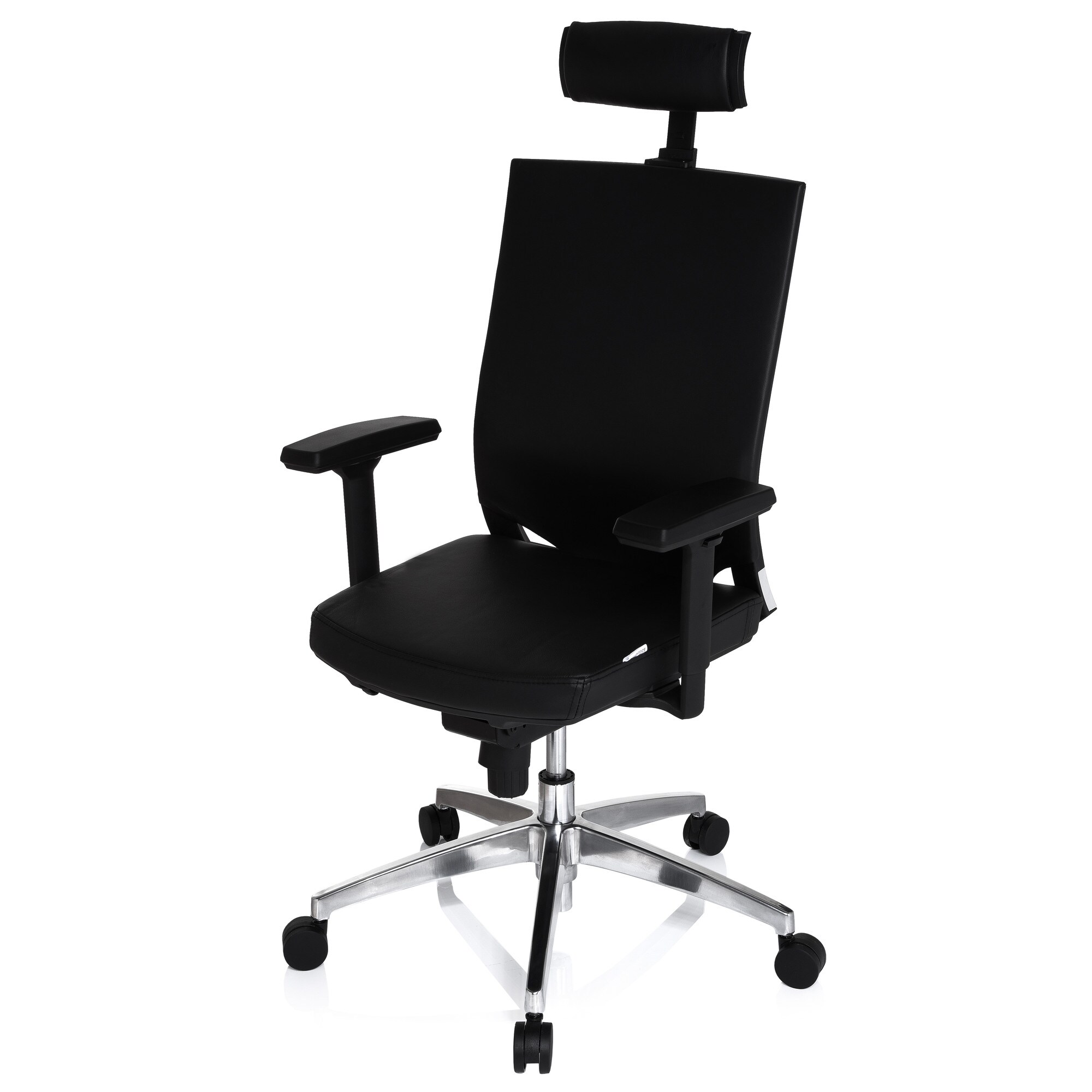 Profi Bürostuhl PORTO MAX HIGH Leder mit Armlehnen (höhenverstellbar) hjh OFFICE