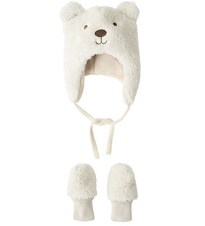 Name It Set - Mütze/Fäustlinge - Teddy - NbnMatuta - Regentag