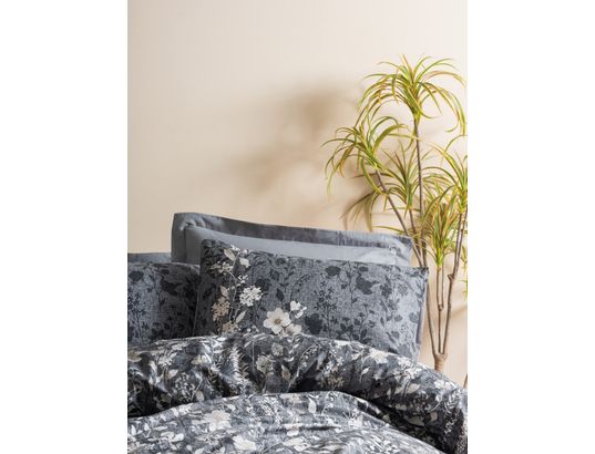 CONCEPT1 - Parure de lit housse de couette Comely 240x220cm + 2 taies 60x60 anthracite