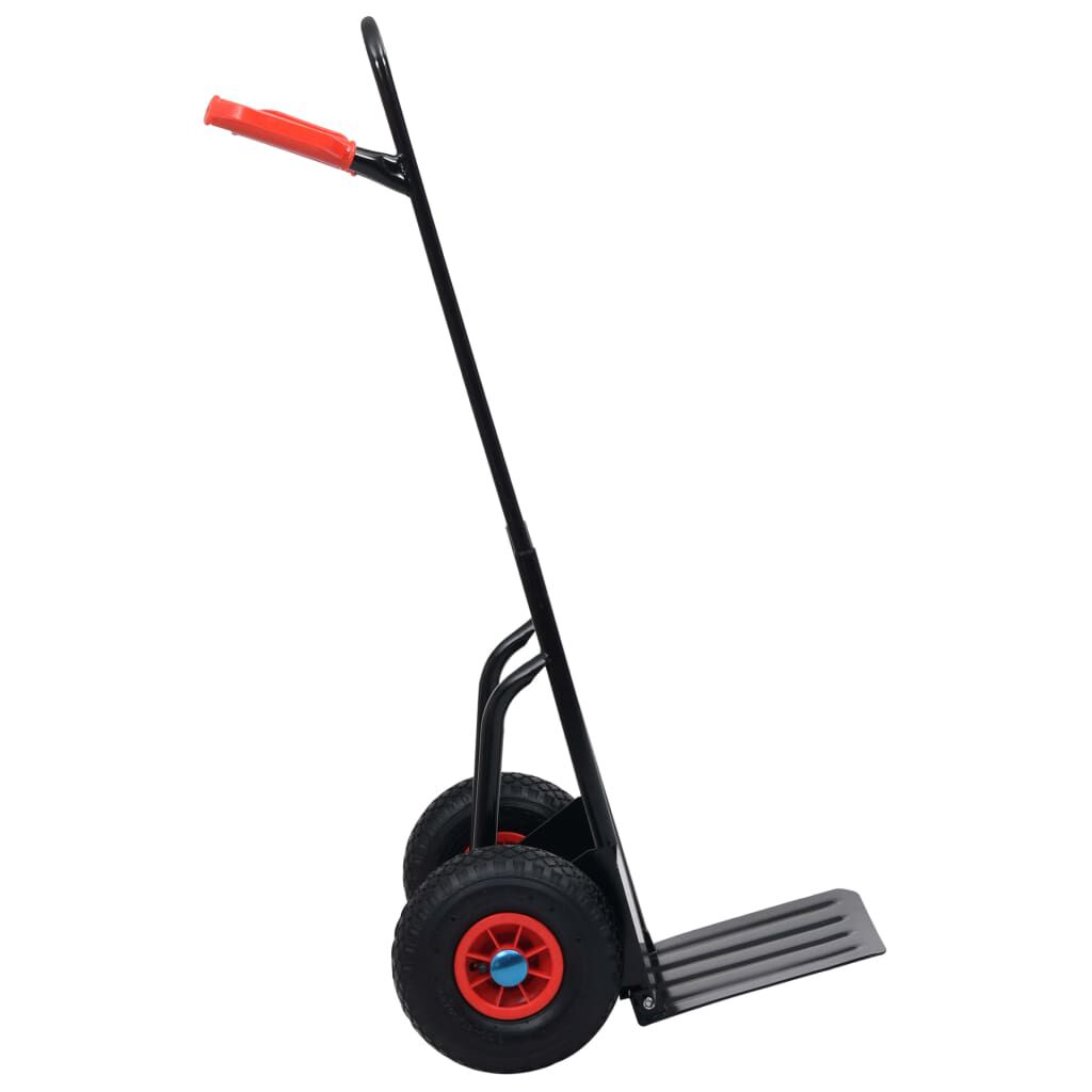 vidaXL Telescopische handwagen, 200 kg, zwart en rood