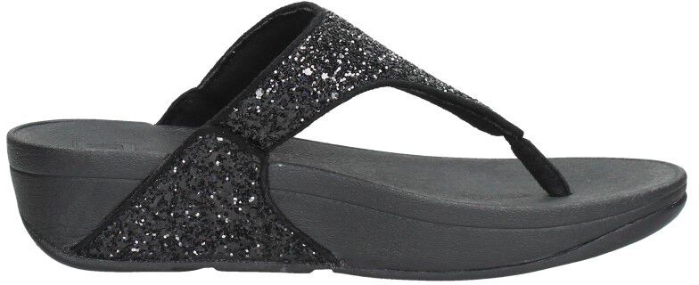 Fitflop Lulu Glitter Toe - Thongs PU Glitter zwart