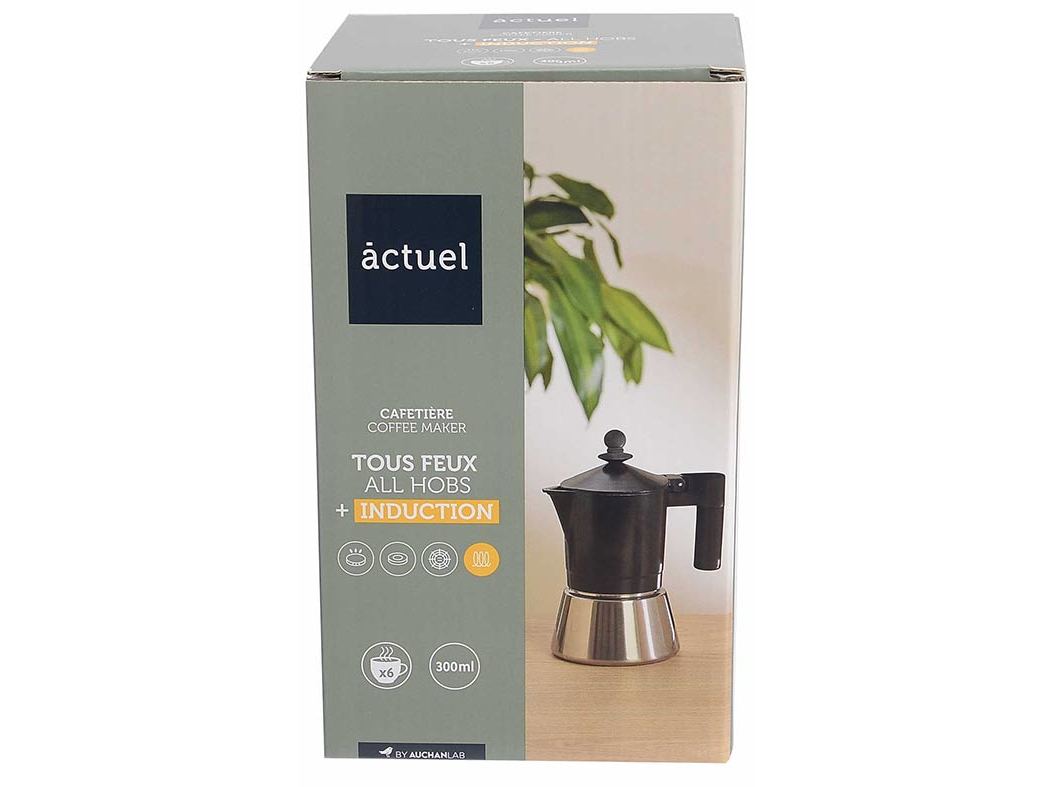 CAFETEIRA ALUMINIO ACTUEL PRETO 6 CHÁVENAS