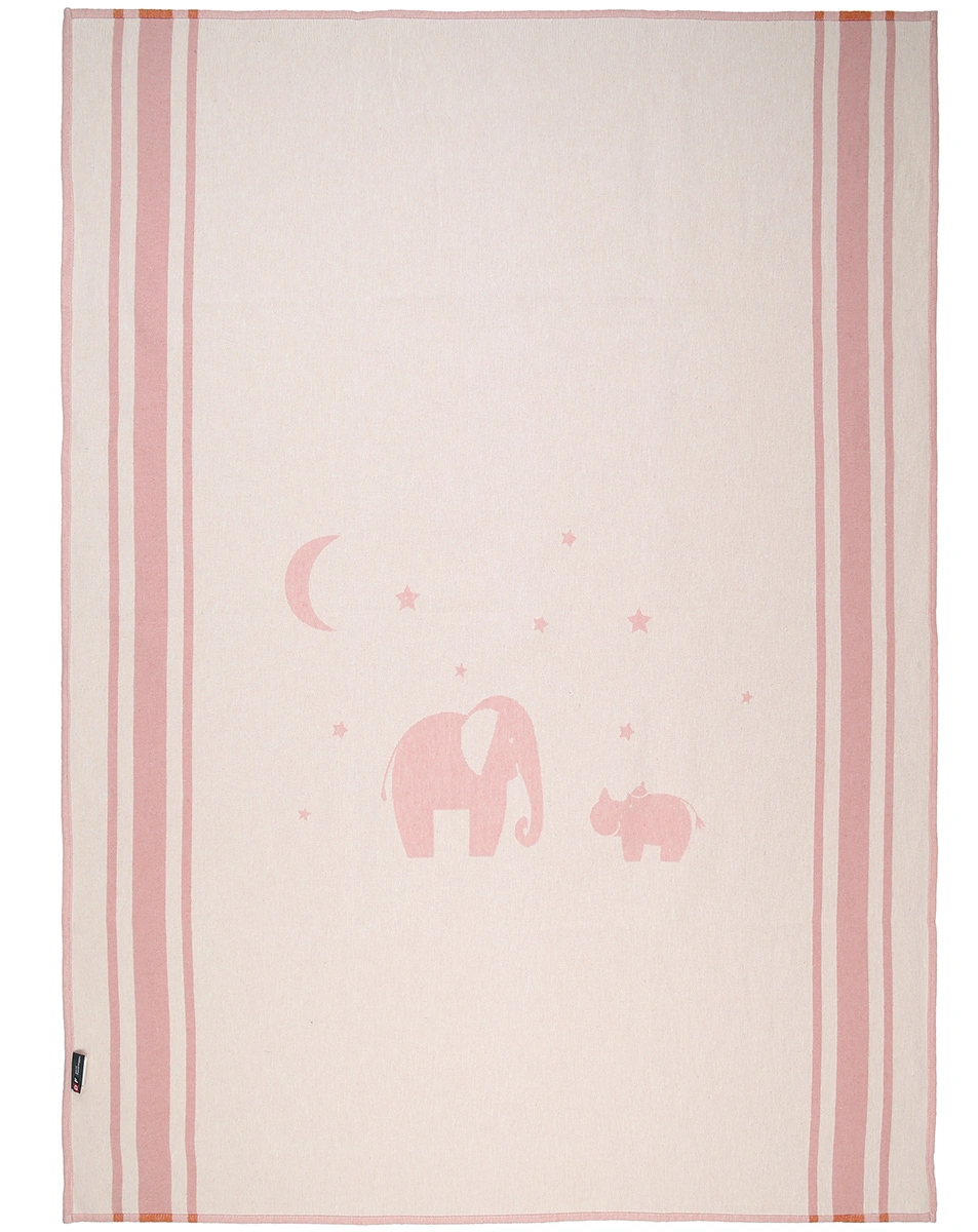 Kinder-Baumwolldecke ELEFANT (100x140) in rosa