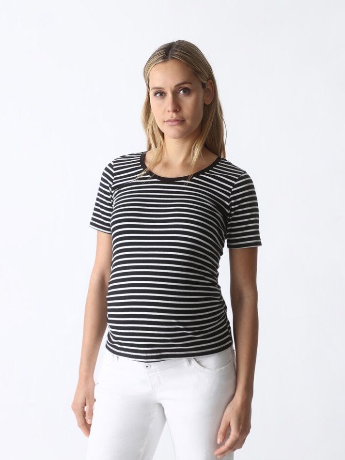 Camiseta de maternidade - Branco-sujo/preto