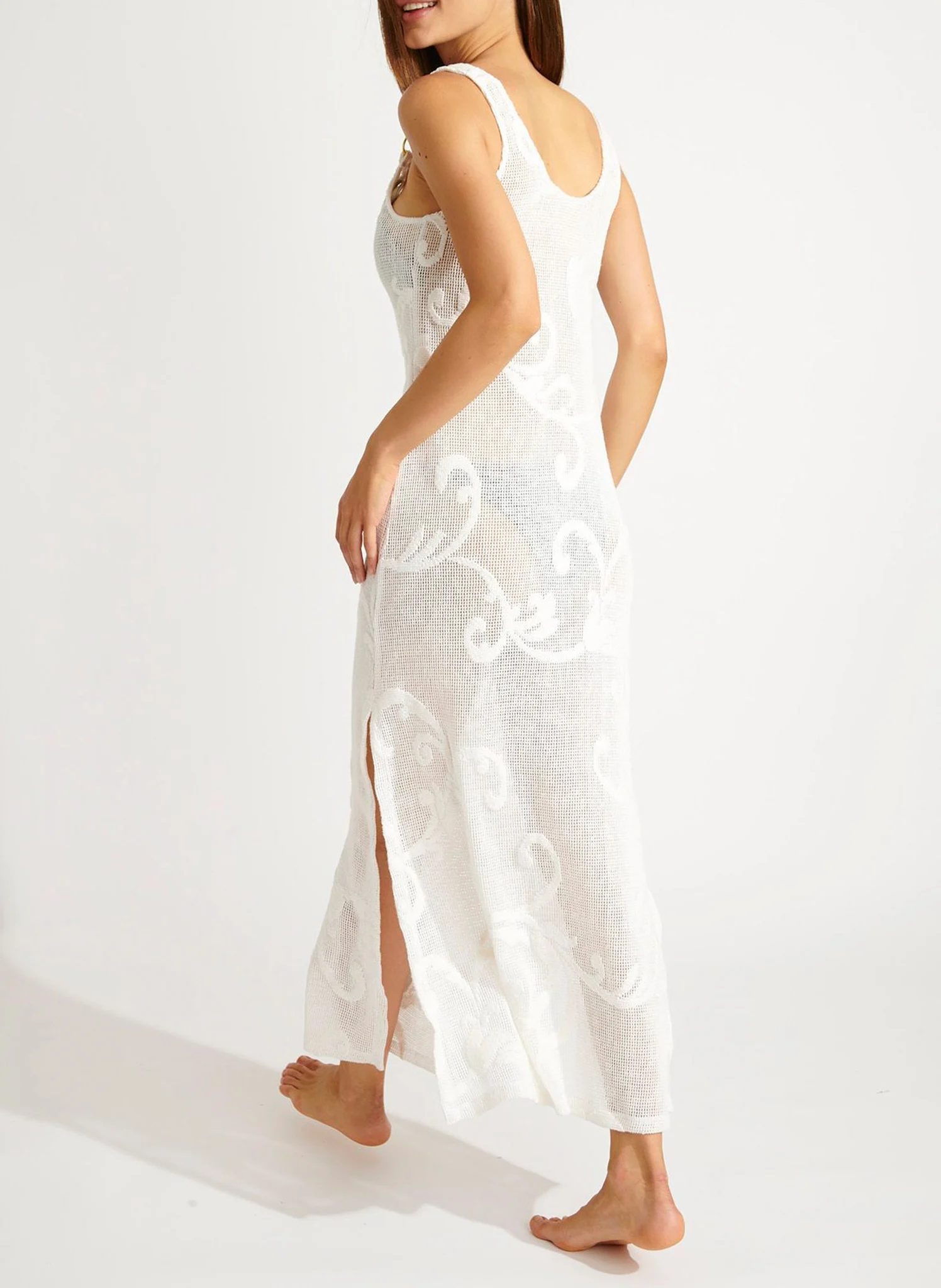 AMIVA BOATDAY - Robe beachwear ajourée à broderies | Beige