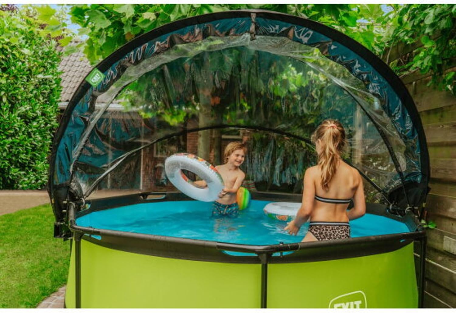 EXIT Toys Poolabdeckung ø244cm - Universell für Runde Pools - Hält Wasser Warm und Sauber - Einfache Montage - Robuste, Hochwertige Konstruktion - Geeignet für EXIT Pools und Andere Modelle