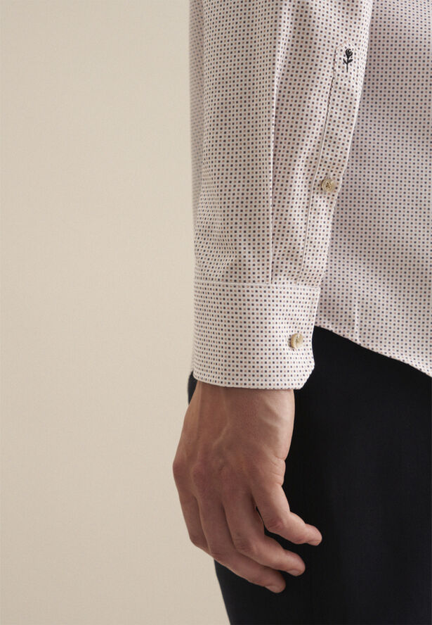 Seidensticker Business Shirt Regular Long sleeve Kent-Collar Print Grey