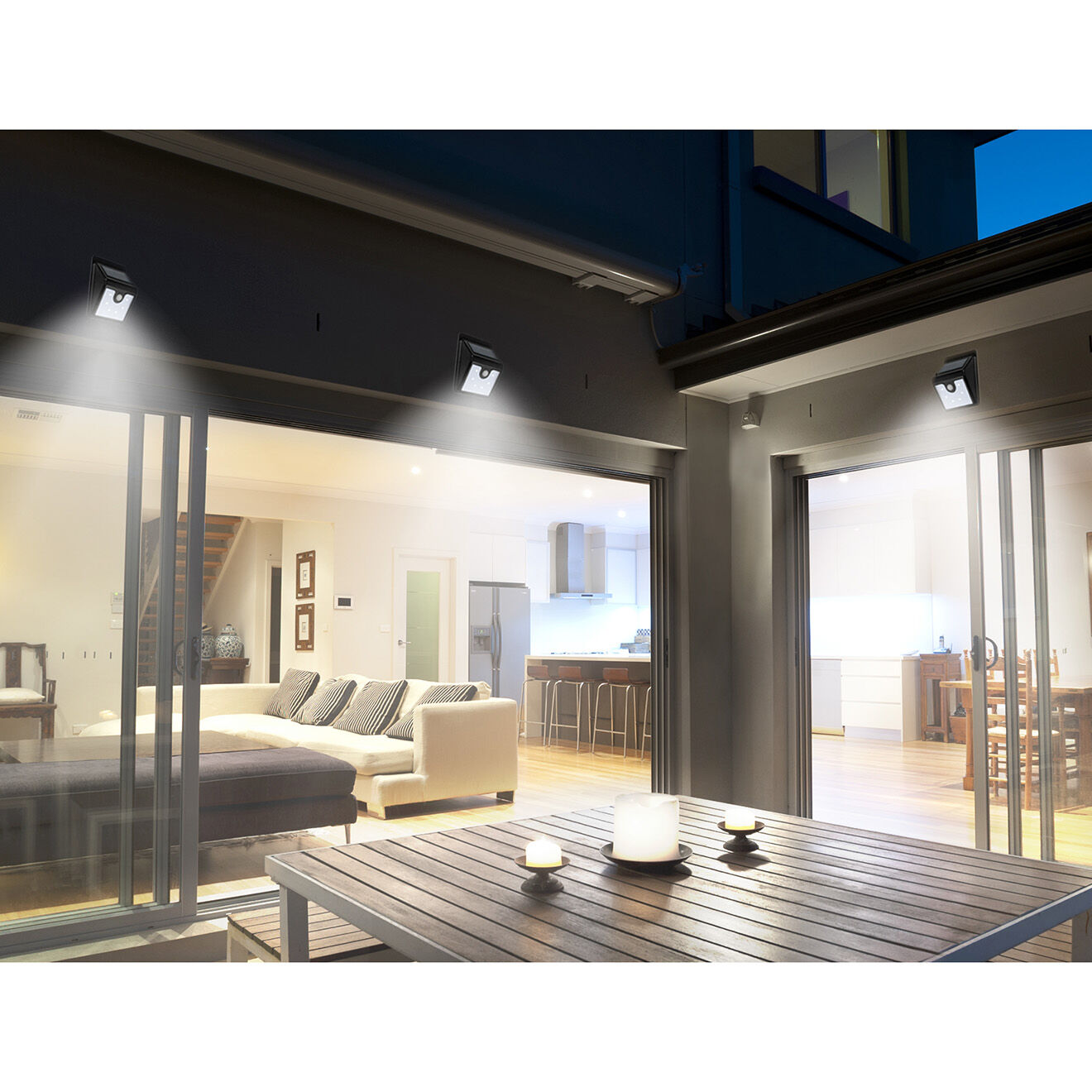 Pratik Garden 3 Appliques murales Thundelight 30 Led noires - 12,4x9,6x4,8 cm