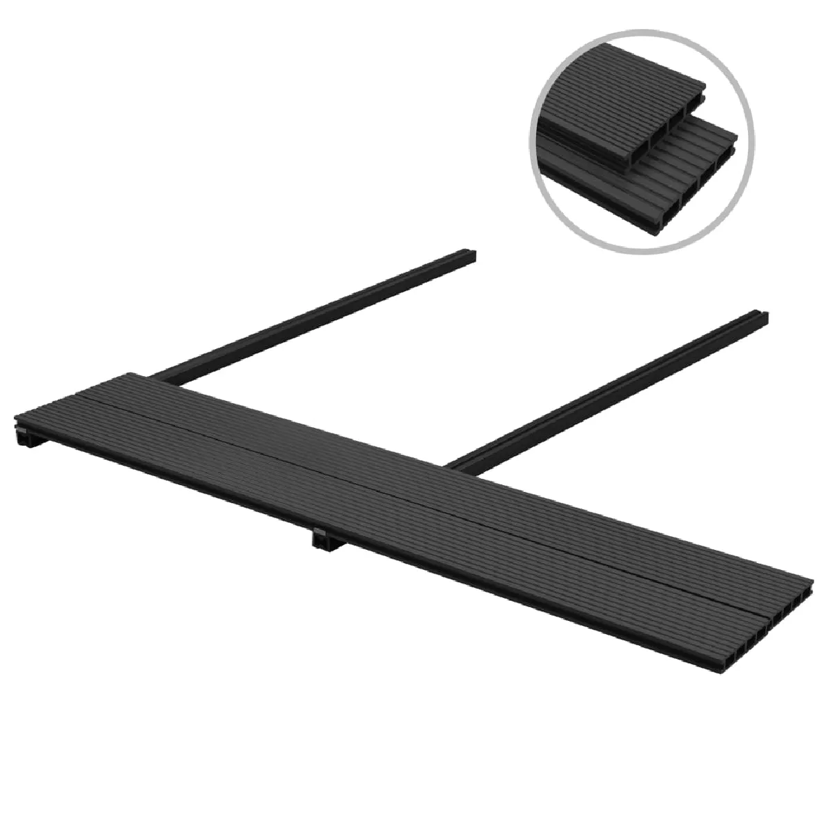 VidaXL Panneaux de Terrasse WPC - 10 m² Anthracite