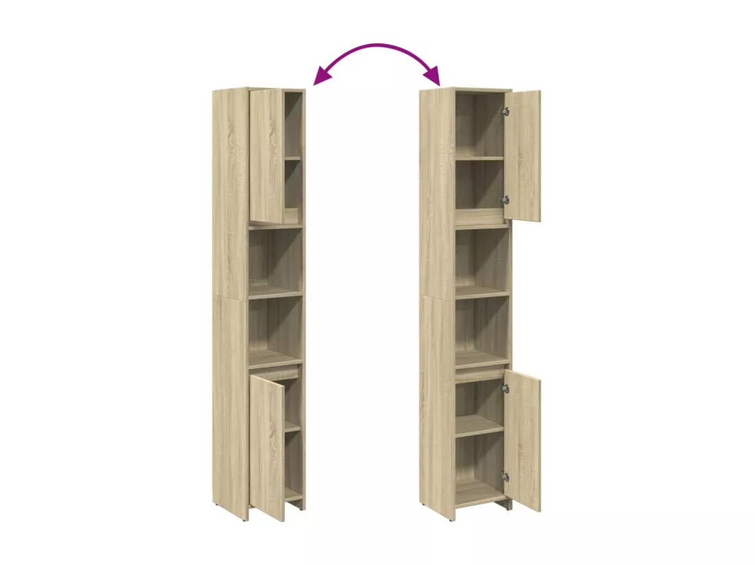 Armoire de salle de bain Chêne sonoma 30x30x183,5 cm Aggloméré
