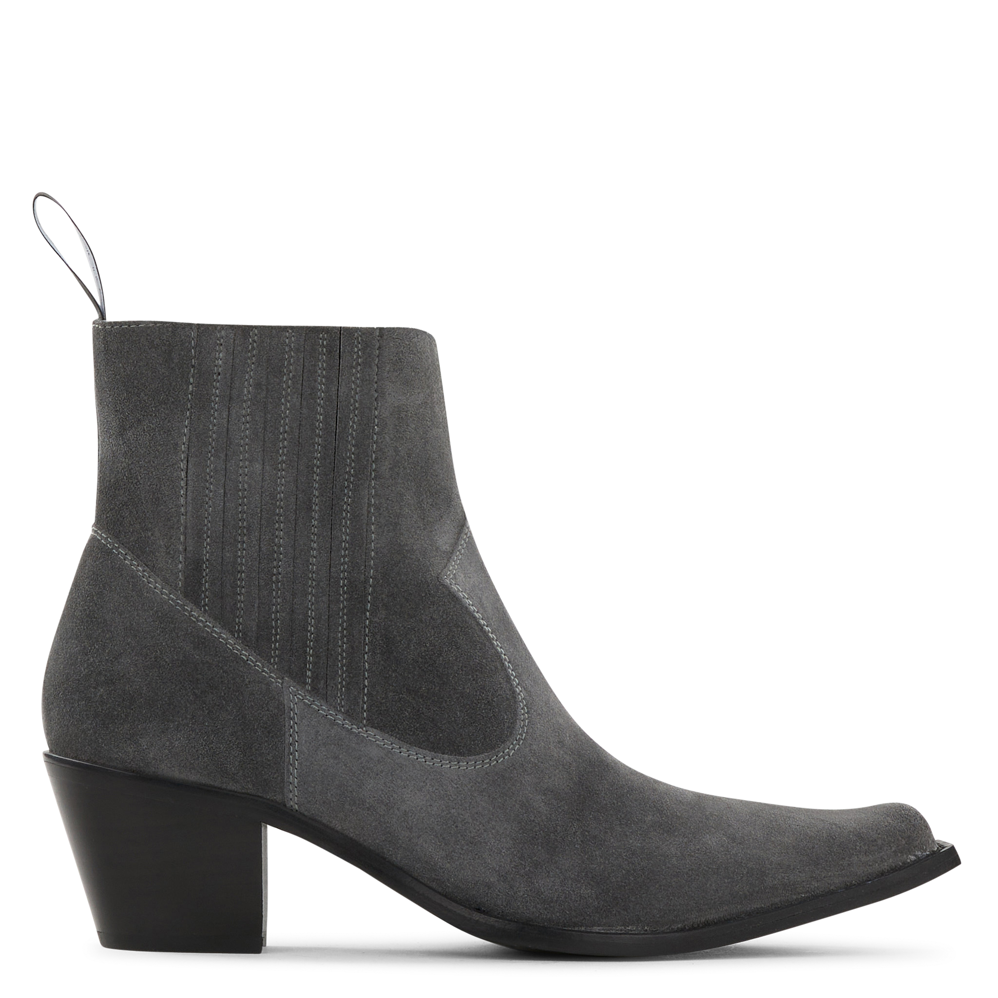 SIBELLE 50 - Bottine western chelsea en cuir velours | Gris
