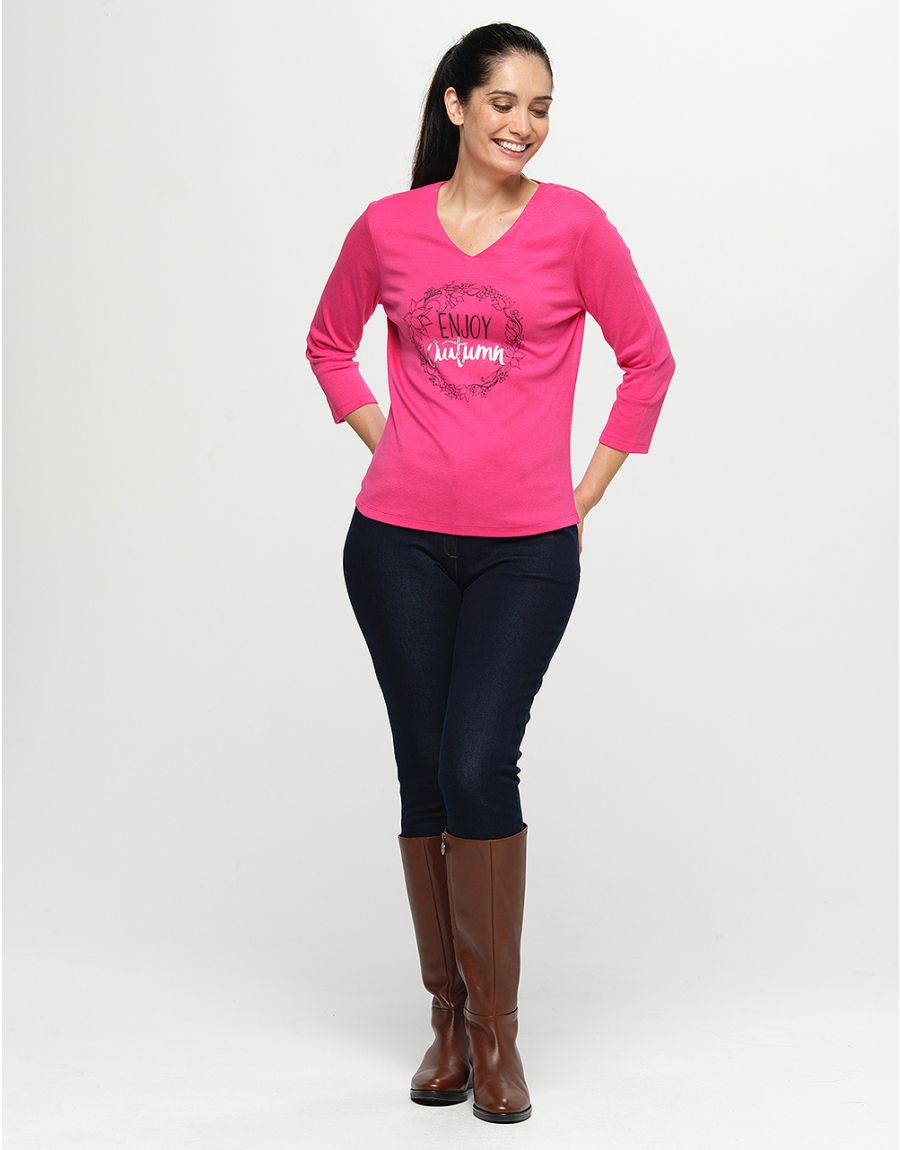 T-shirt coton modal rose