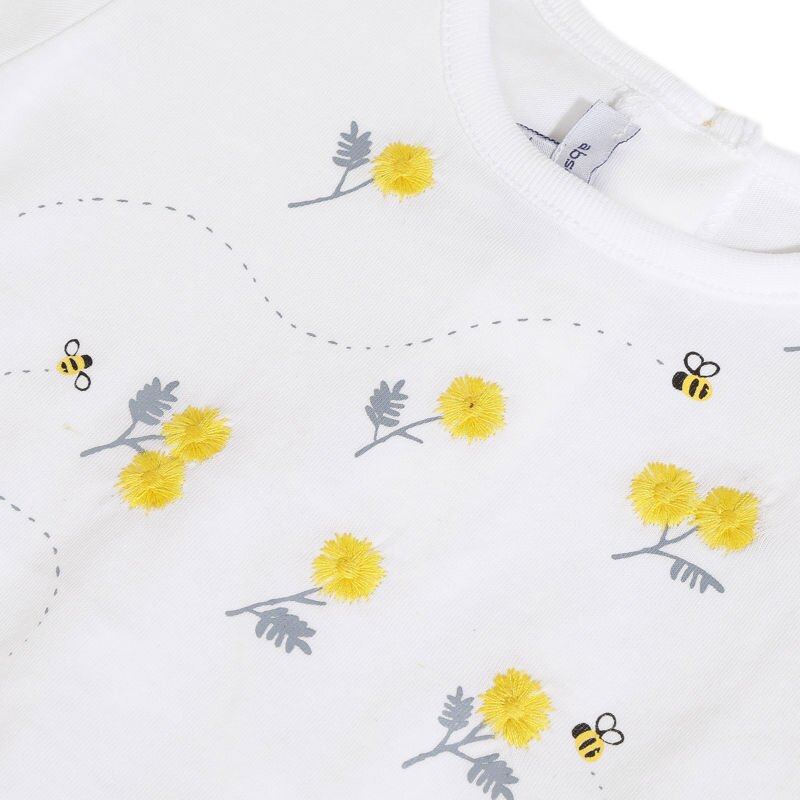 T-shirt en coton blanc motifs mimosa bébé fille Absorba Aucune nuance