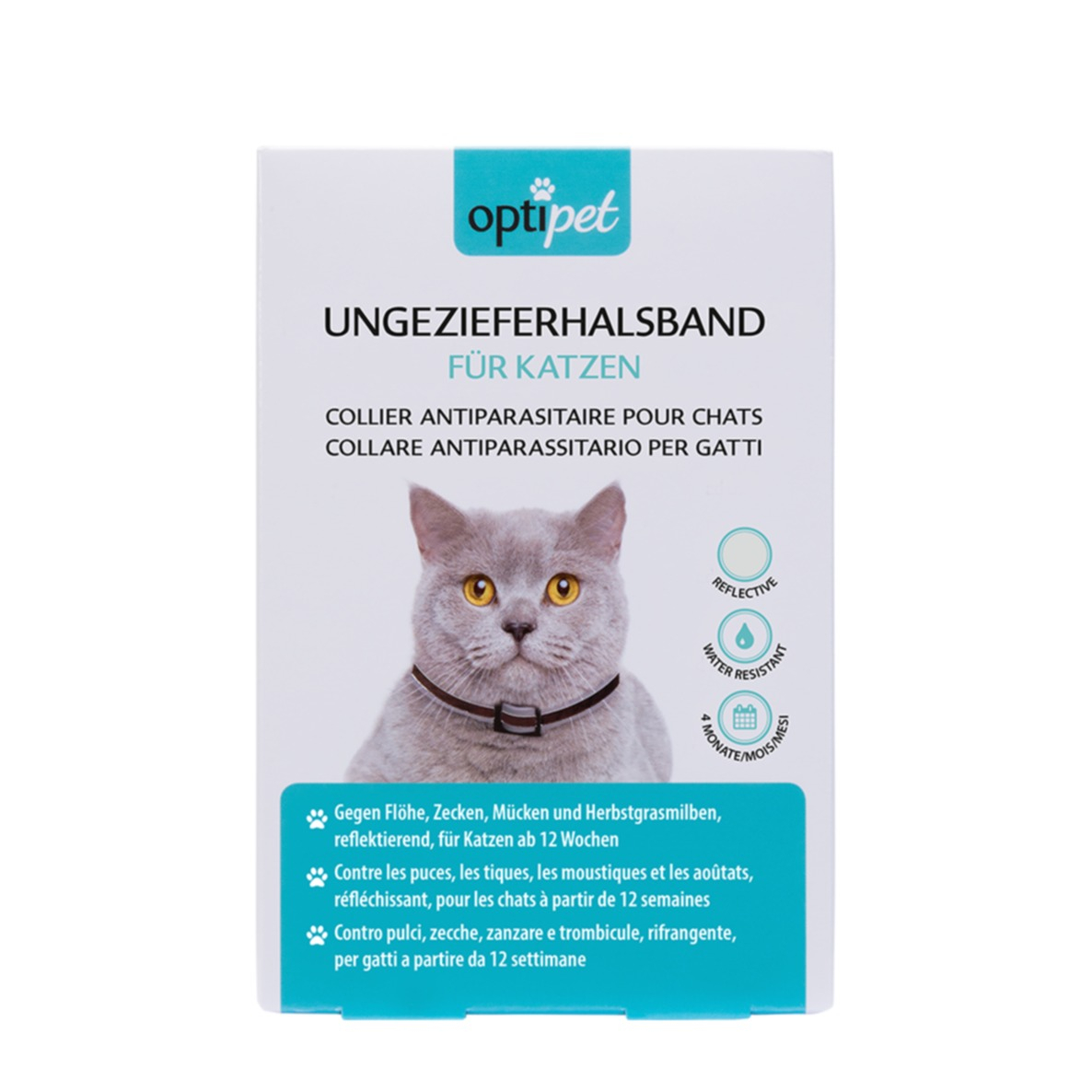 (35cm) Katzen Ungeziefer Halsband Reflektierendes Anti-Parasit Halsband (47223) - Grau