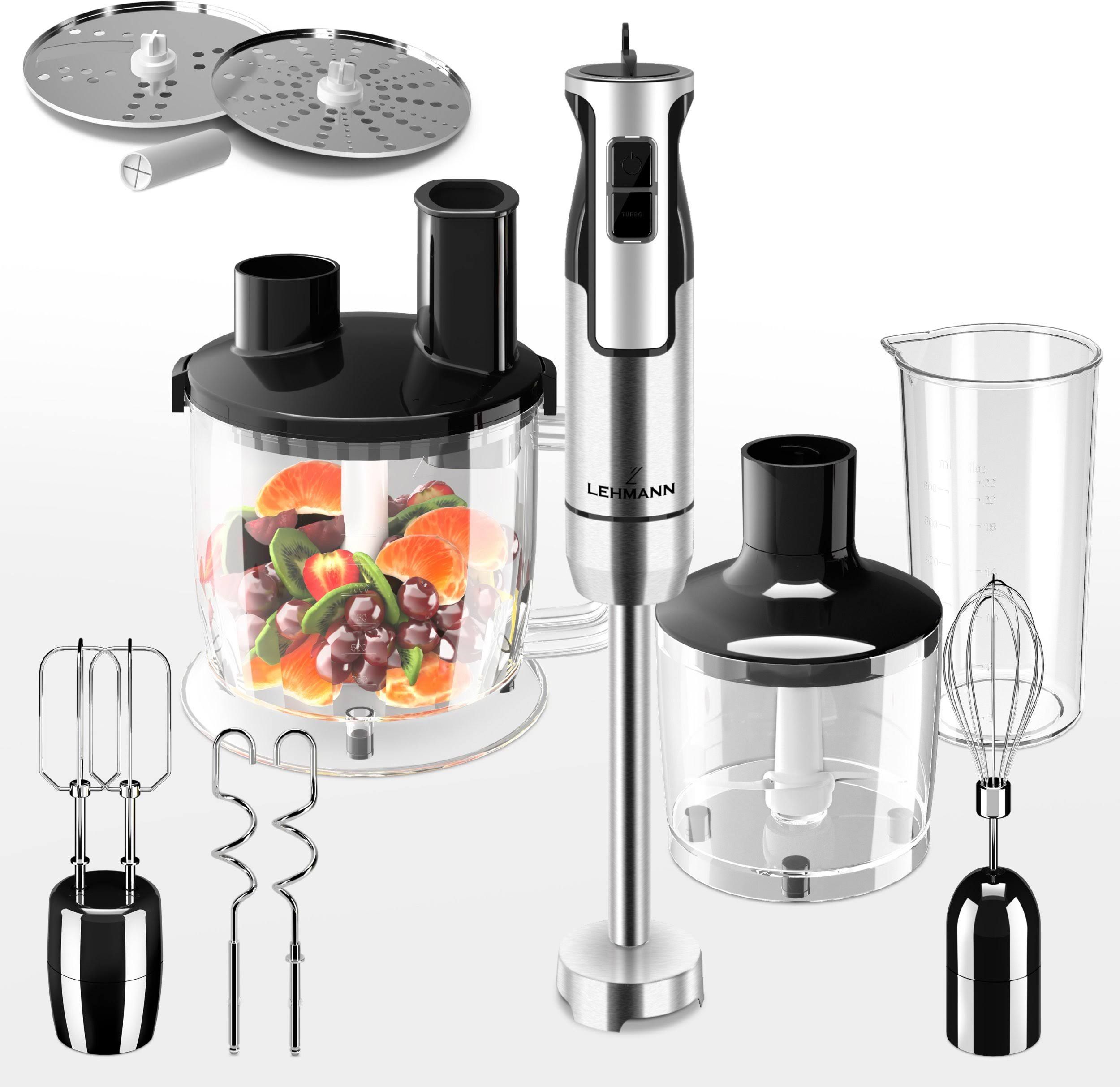 Lehmann Stabmixer Set Chopsui 1200 W Pürierstab mit Turbofunktion und Geschwindigkeitsregelung