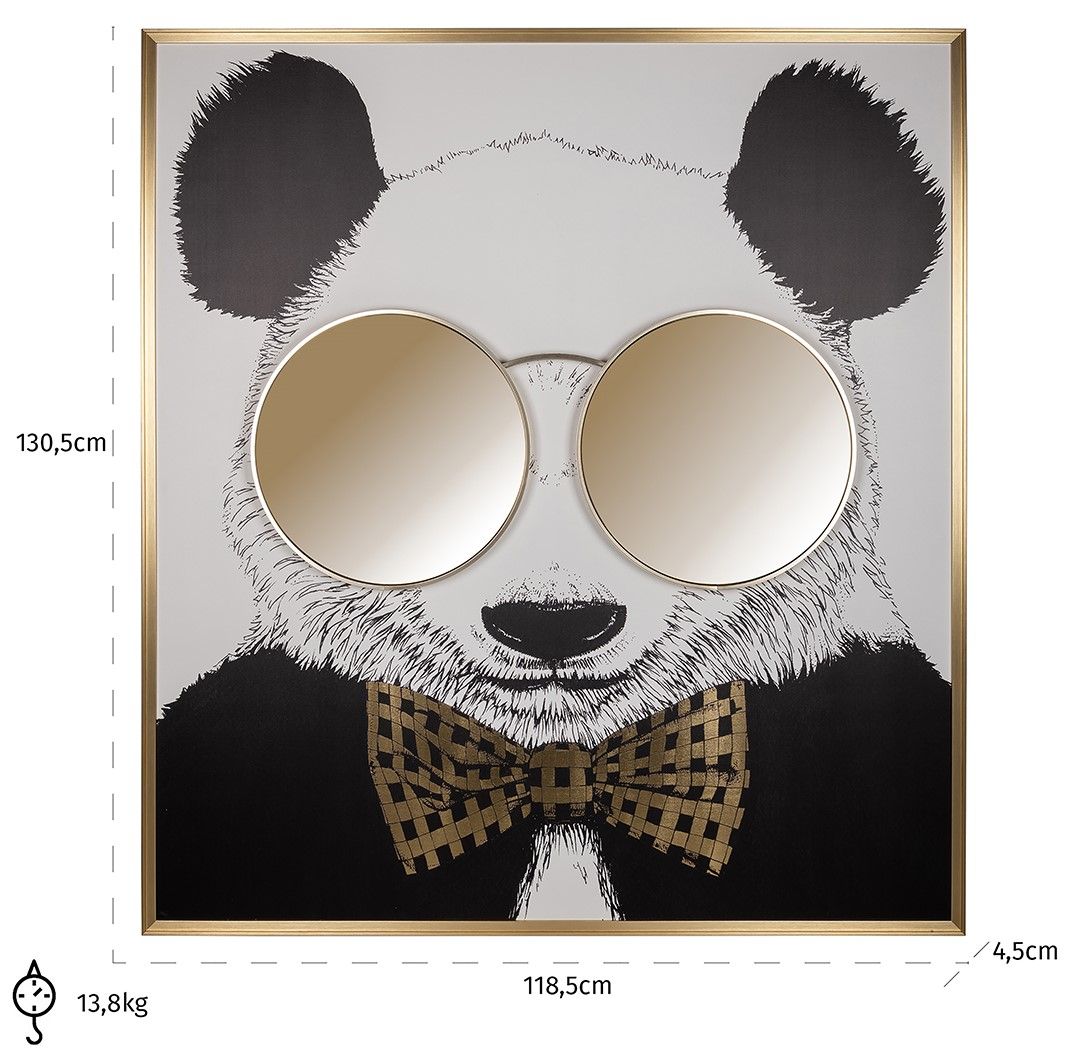 Wanddecoratie 211628 Panda B118.5 x D4.5 x H130.5 cm