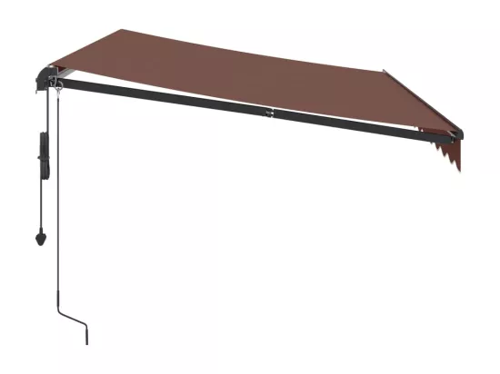 Auvent rétractable automatique avec LED marron 350x250 cm