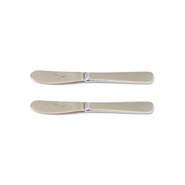Lot de deux tartineurs monobloc en inox Roger Orfèvre