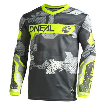 Maillot cross O'Neal ELEMENT - CAMO V.22 - GRAY NEON YELLOW 2023 - Gris / Jaune