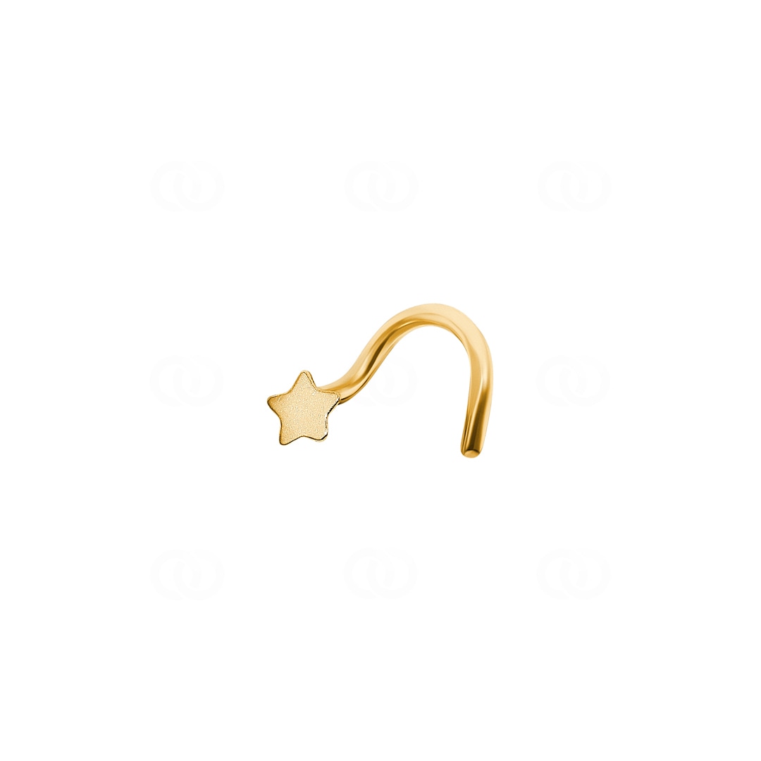 Nasenpiercing Spirale 750/18 K Gelbgold Stern
