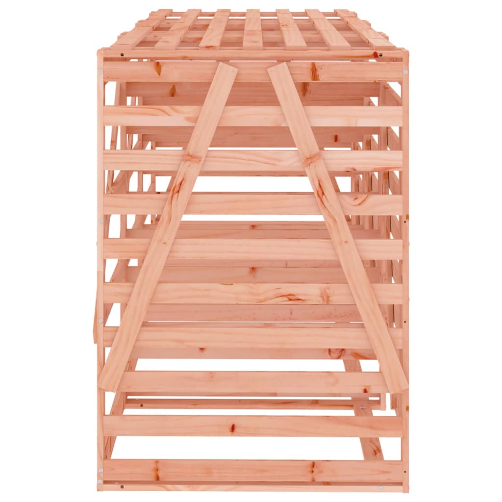 Abri pour poubelle triple sur roulettes bois massif douglas