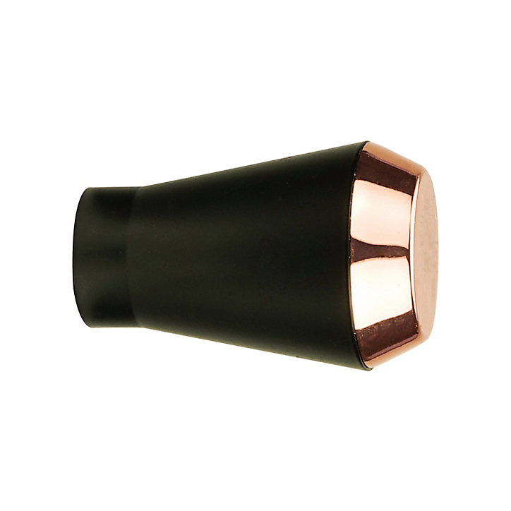 Embout cône pour barre à rideau bicolore GoodHome 19 mm Araxos noir