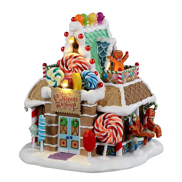 Village de Noël Lemax lumineux à piles Boutique de Bonbons Lollipop
