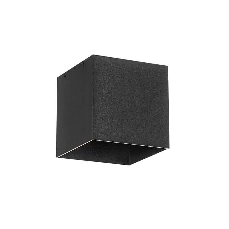 Buiten wandlamp zwart met dimlicht en sensor op solar - Charlotte