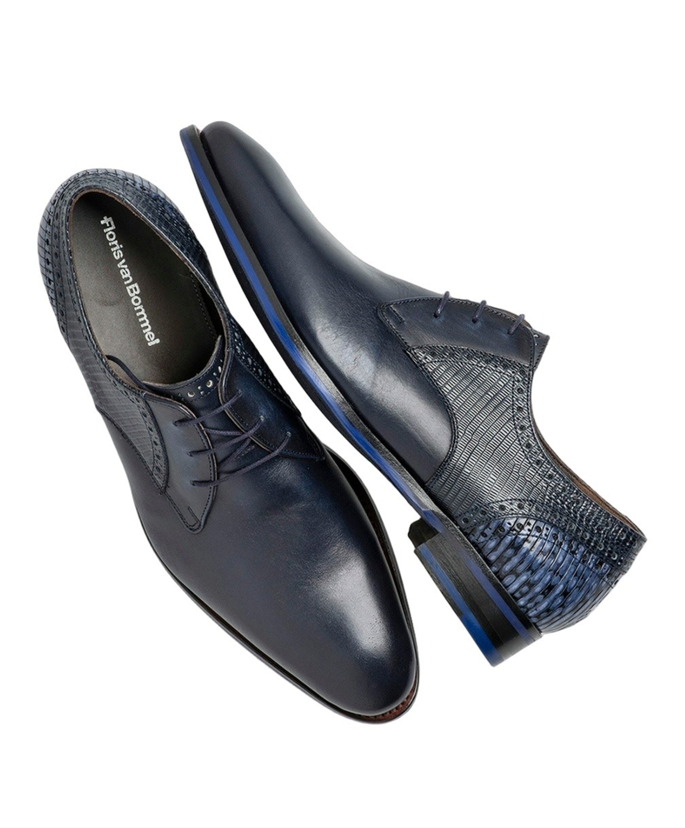 Floris van Bommel heren veterschoenen blauw