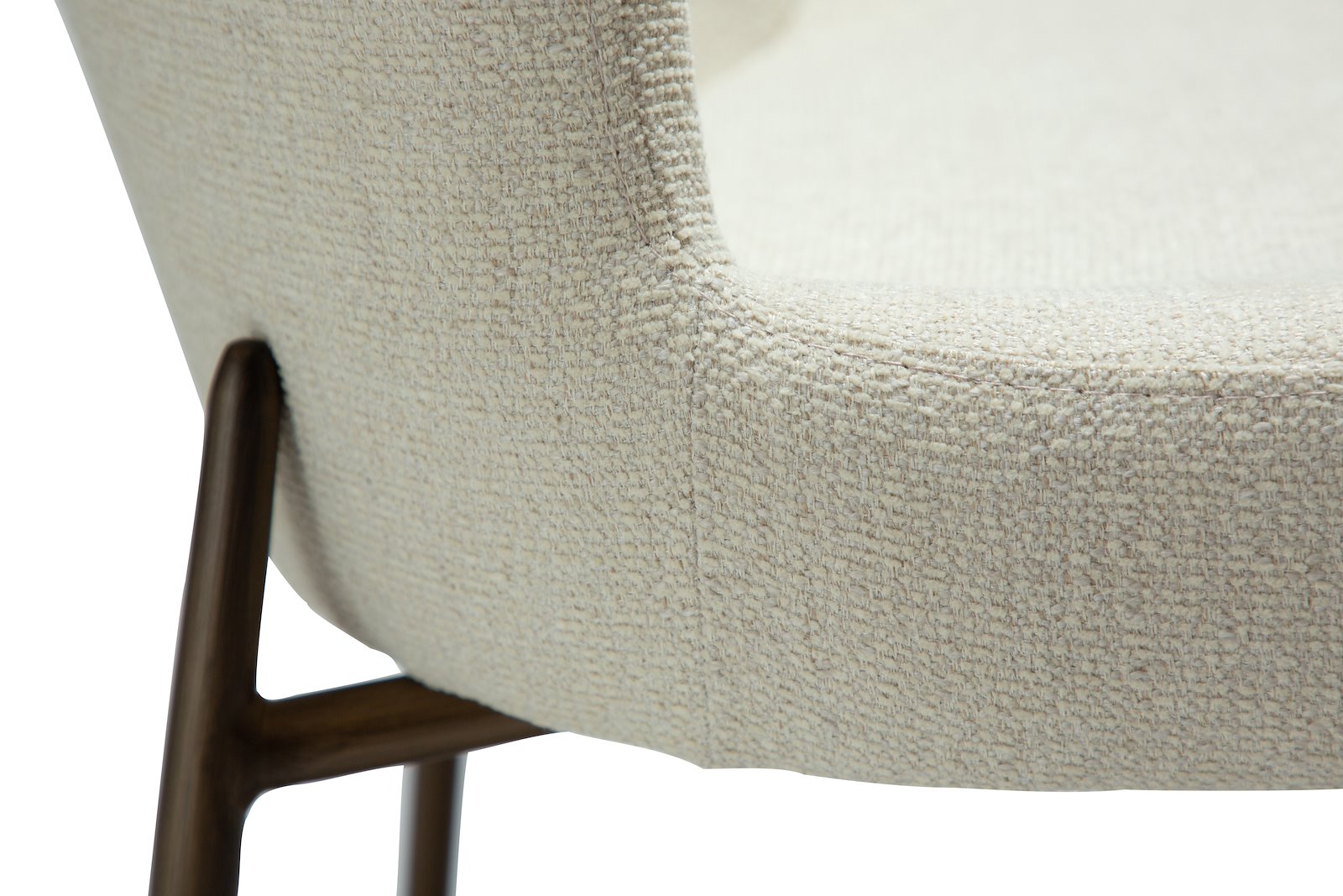 Glam spisestol Tekstil Bouclé Bone hvit og antikk messing ben