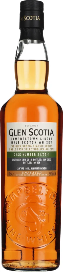 GLEN SCOTIA VINTAGE 2015 PORT SINGLE CASK 70CL
