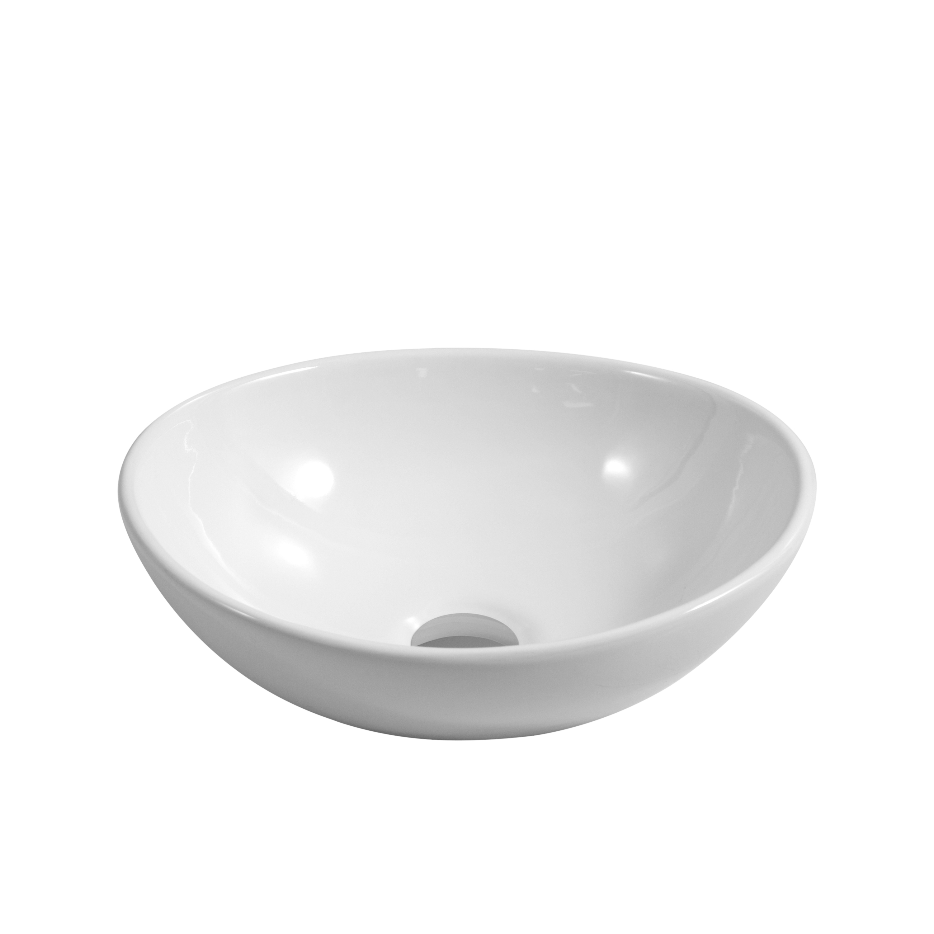 Waschbecken Keramik oval 40 x 33 cm weiss