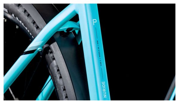 VTC Électrique Cube Nuride Hybrid Performance 625 Allroad Easy Entry Shimano Cues 9V 625 Wh 29'' Bleu Swimming Pool 2025