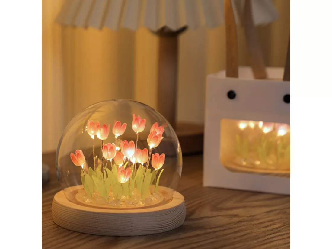 Veilleuse DIY ,Veilleuse Enfant Rechargeable LED,Lampe de Chevet,,Veilleuse tulipe DIY