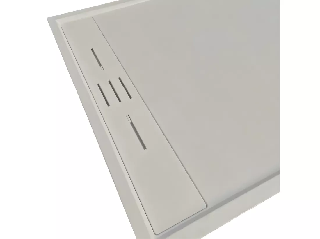 Receveur de douche 80 x 140 cm extra plat SALVI en SoliCast® surface ardoisée gris