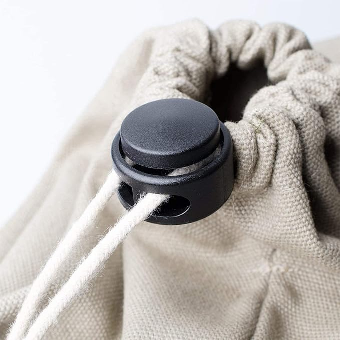 (10er Set) Ø17mm Ersatz Kordel Stopper Mercerie Zubehör Doppelloch Federklemme für Kordelzug / Kleidung / Tasche - Schwarz