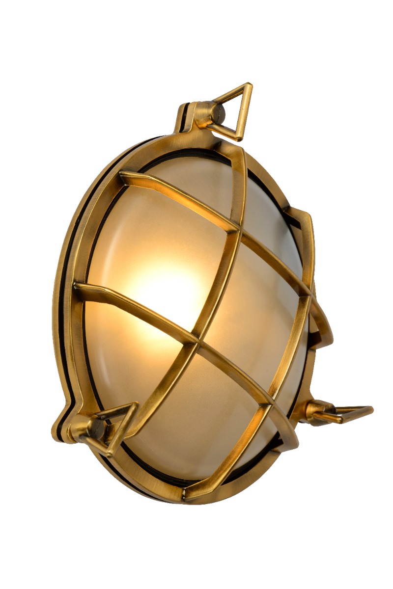 Lucide Dudley wandlamp 40W 23x22cm goud/messing