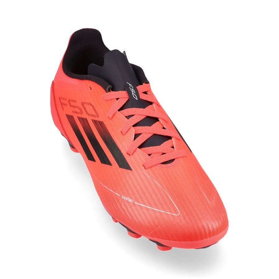 adidas F50 League MG Vivid Horizon - Turbo/Aurora Black/Argenté Enfant