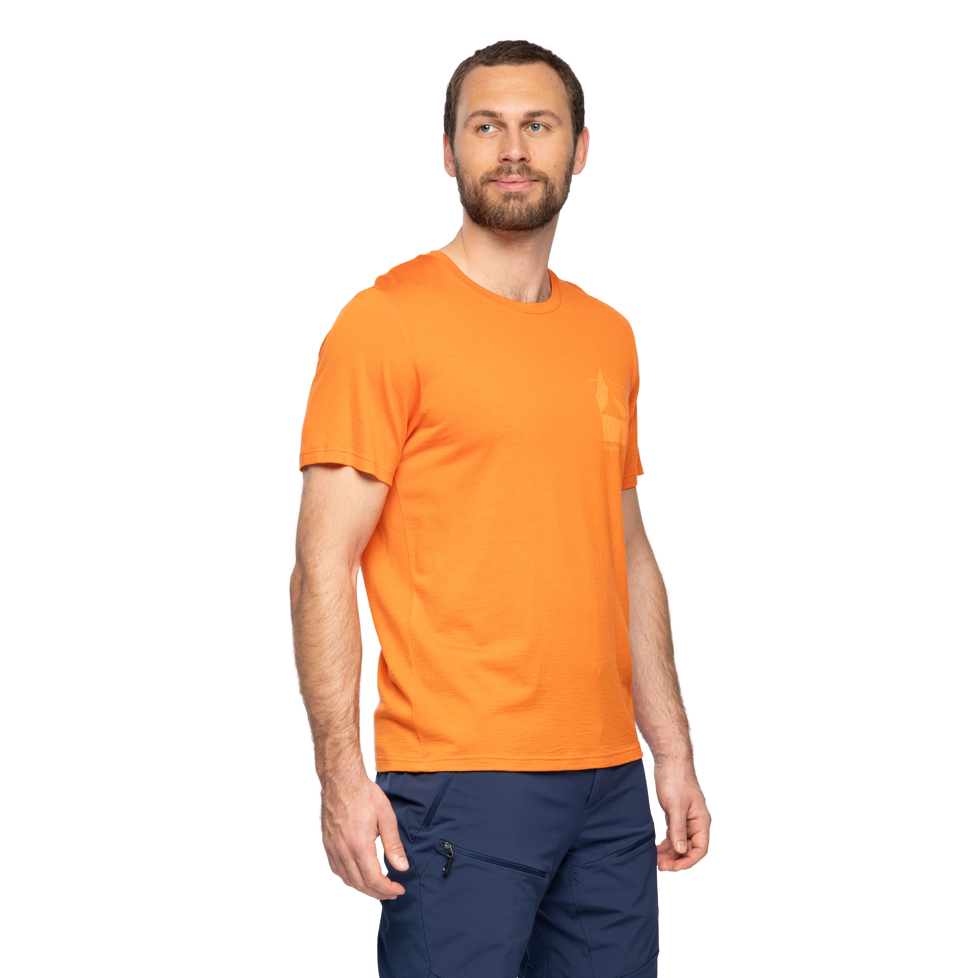 Rabot Mount Wool Tee Men Alert Orange