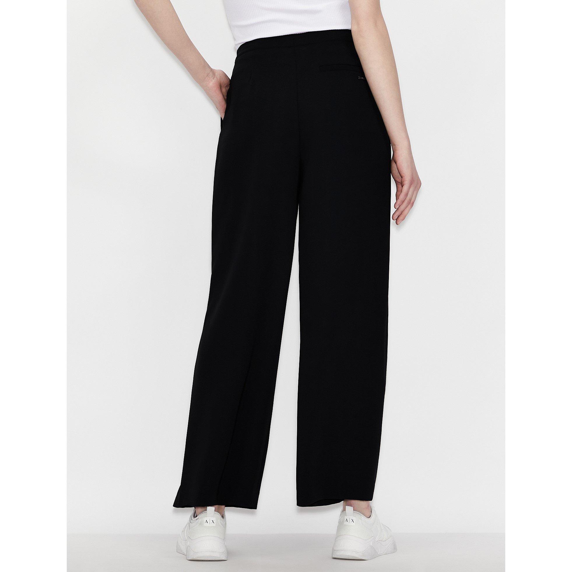 Armani Exchange ISAWITFIRST Black Dip Side Ribbed Long Sleeve Top With Legging Set
