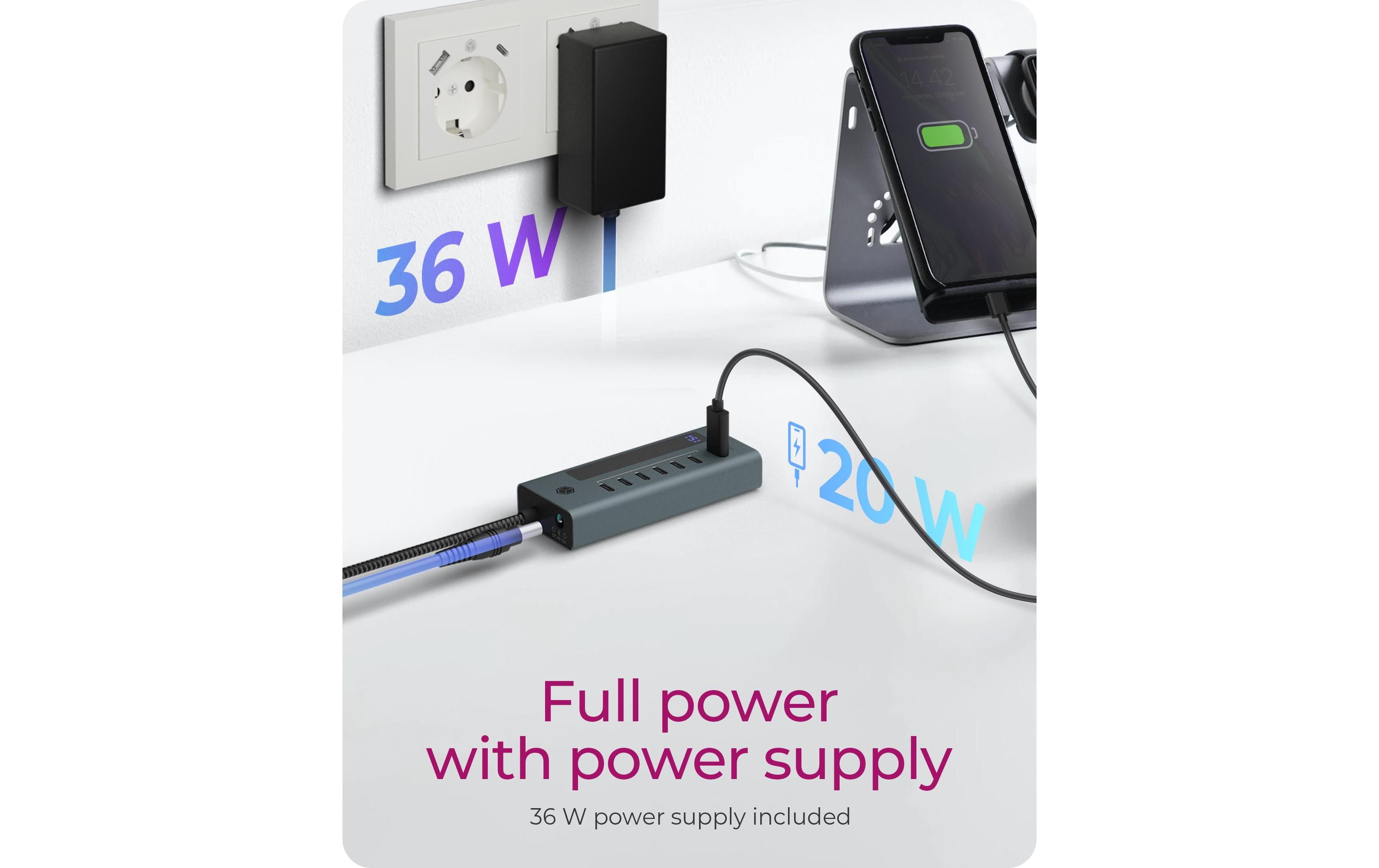 USB-Hub 7-Port Hub IB-HUB1457-C317-Port USB Type-C HUB aus hochwertigem Aluminium