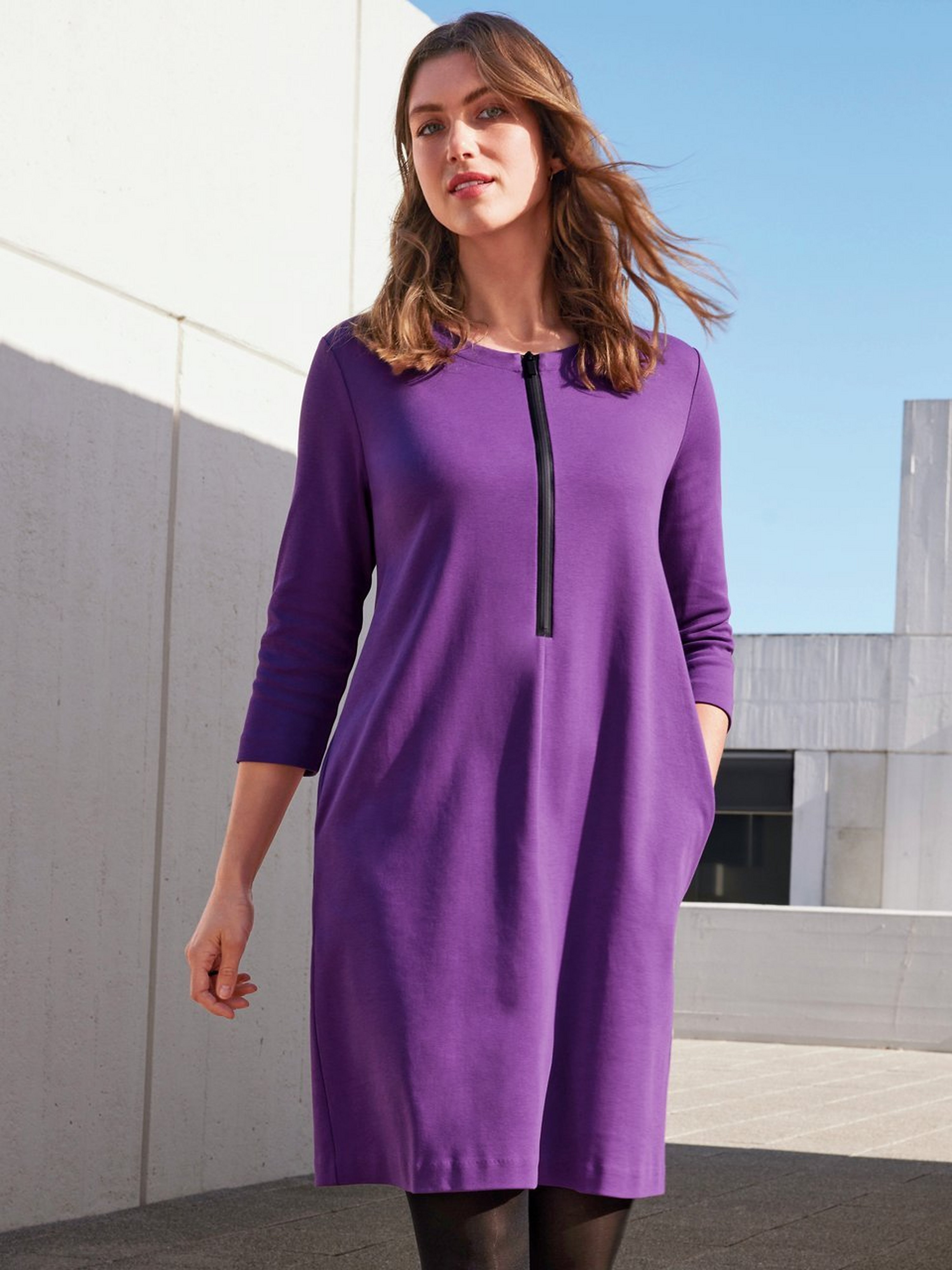 Jersey-Kleid mit 3/4-Arm