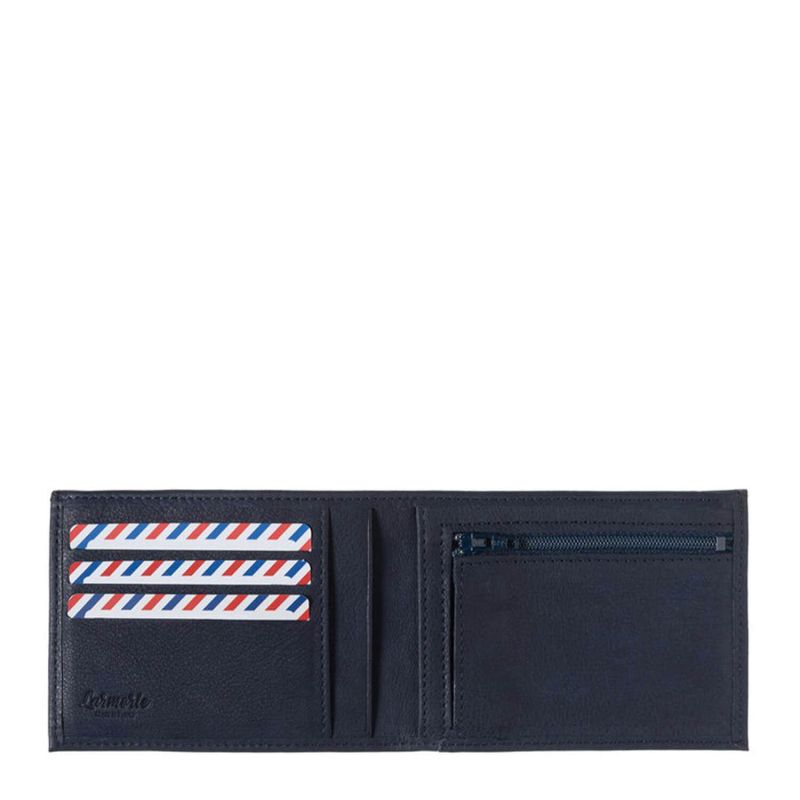Portefeuille Italien Arthur 2.0 en cuir Nubuck Lune bleue