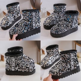 Amore sequin boots - silver