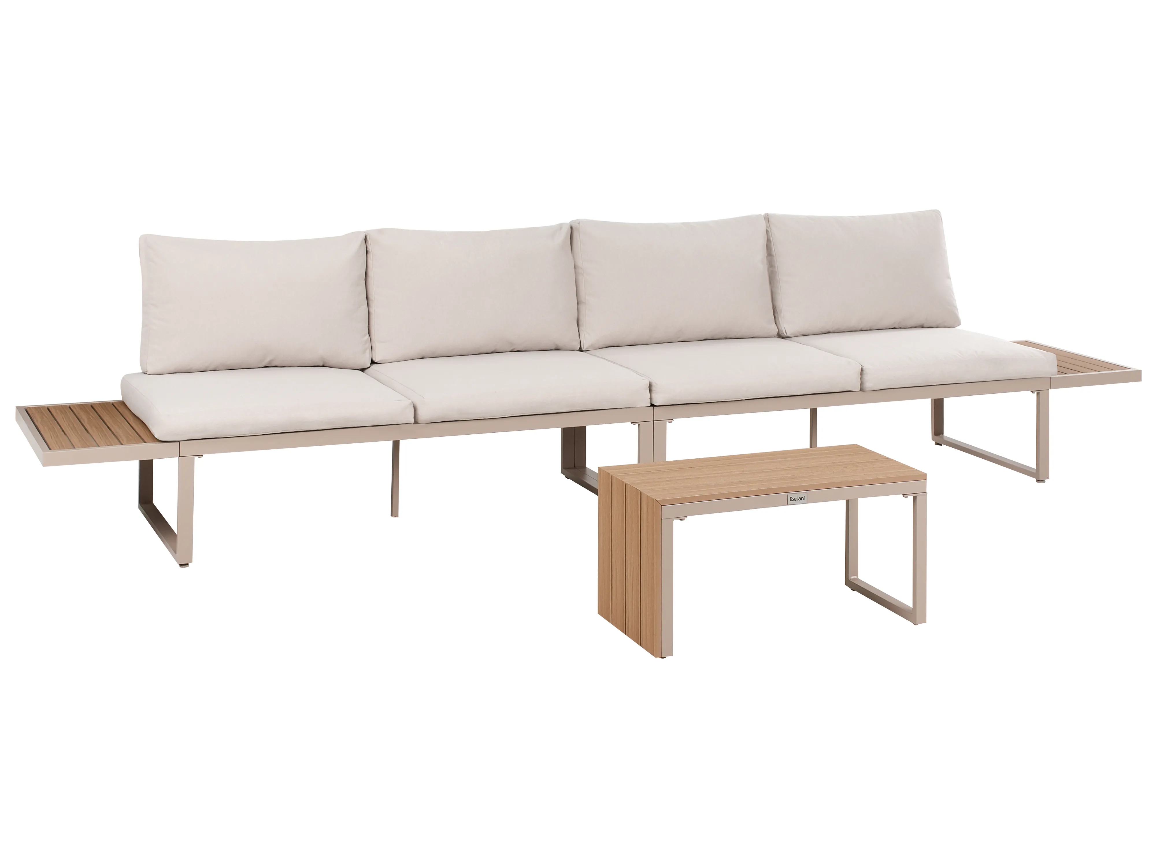 Tuin hoekloungeset met tafel 4-zits PIENZA rechtszijdig modulair Lichtbruin/beige