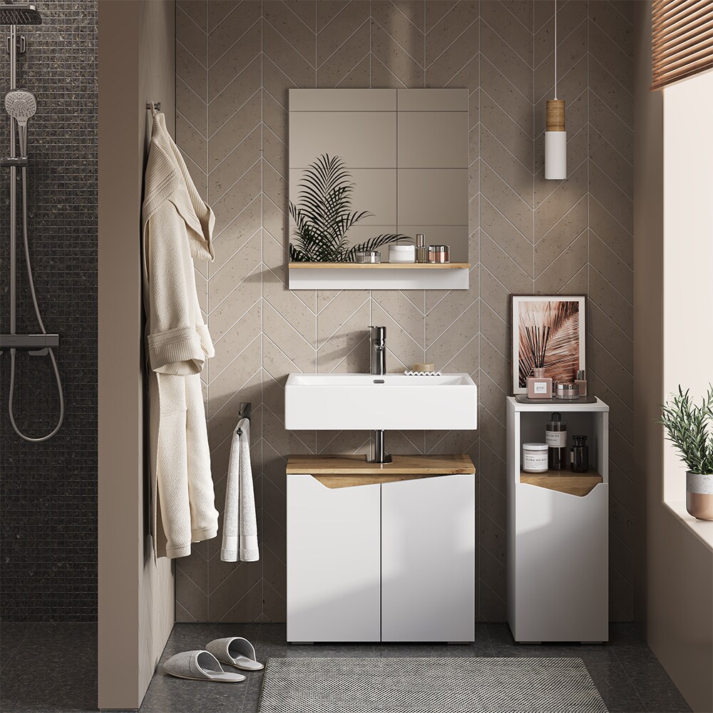 Vicco Midischrank Marelle 30 x 74 cm, Weiß Artisan Badschrank modern Badezimmer